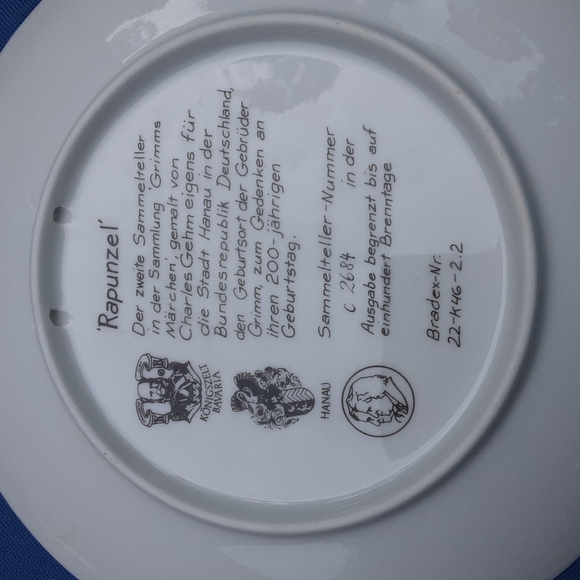 "Rapunzel" Collector's Plate - Charles Gehm (1982) NM- Konigszelt Bavaria - Picture 3 of 5